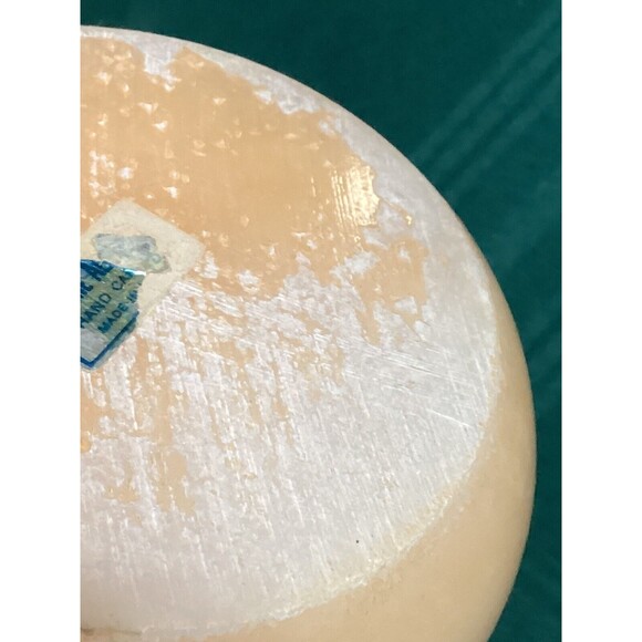 Italian Genuine Alabaster Hand Carved Hinged Powder Box With Puff Trinket Box - Picture 11 of 13